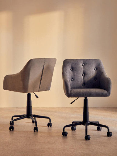 Brent Tufted Grey And Black Home Office Chair