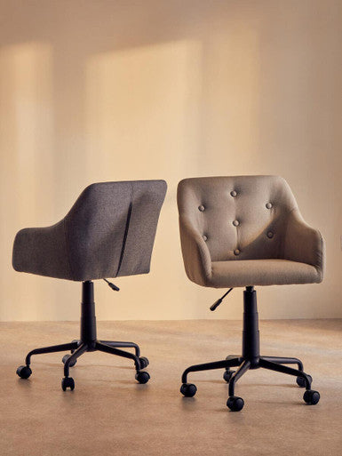 Brent Tufted Grey And Black Home Office Chair