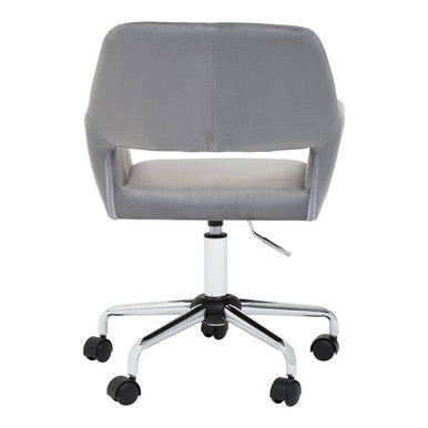 Brent Grey Velvet And Chrome Base Home Office Chair