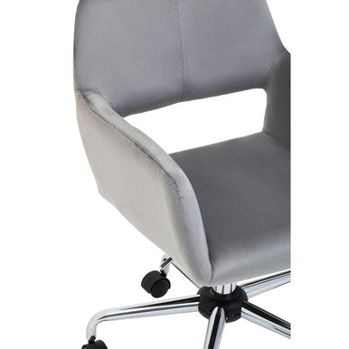 Brent Grey Velvet And Chrome Base Home Office Chair