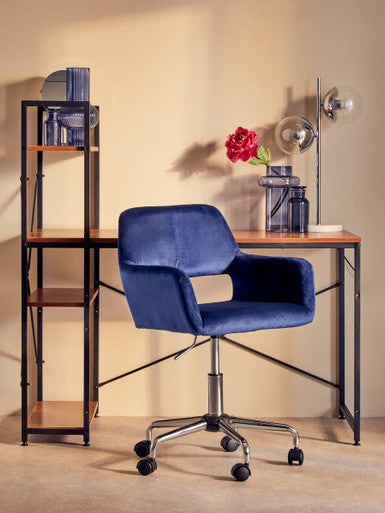 Brent Navy Velvet And Chrome Base Home Office Chair