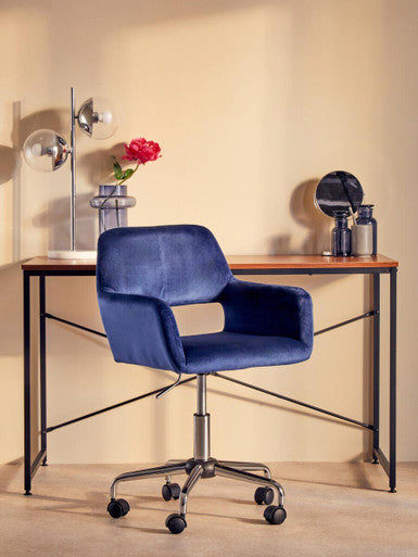 Brent Navy Velvet And Chrome Base Home Office Chair
