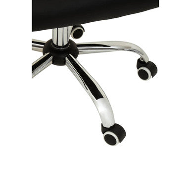 Brent Black Leather Effect And Chrome Home Office Chair