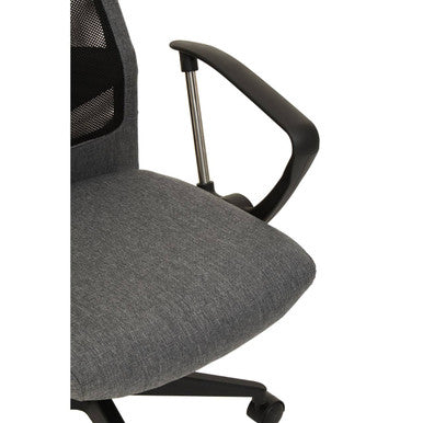 Brent Black Mesh And Grey Fabric Home Office Chair