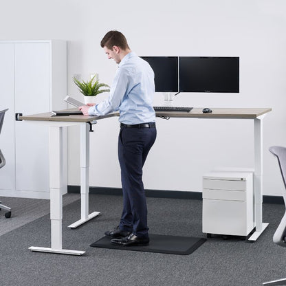 Lavoro Design Advance Corner Adjustable Desk, Solid Top