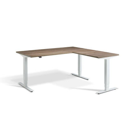 Lavoro Design Advance Corner Adjustable Desk, Woodgrain Top