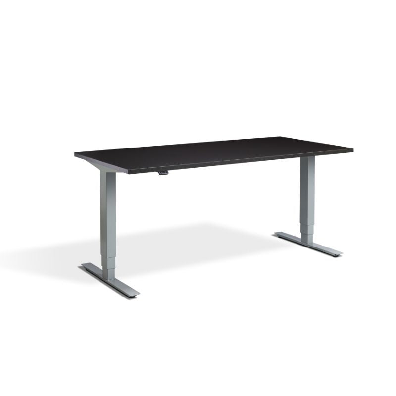 Lavoro Design Advance Adjustable Desk, Silver Frame, Solid Top