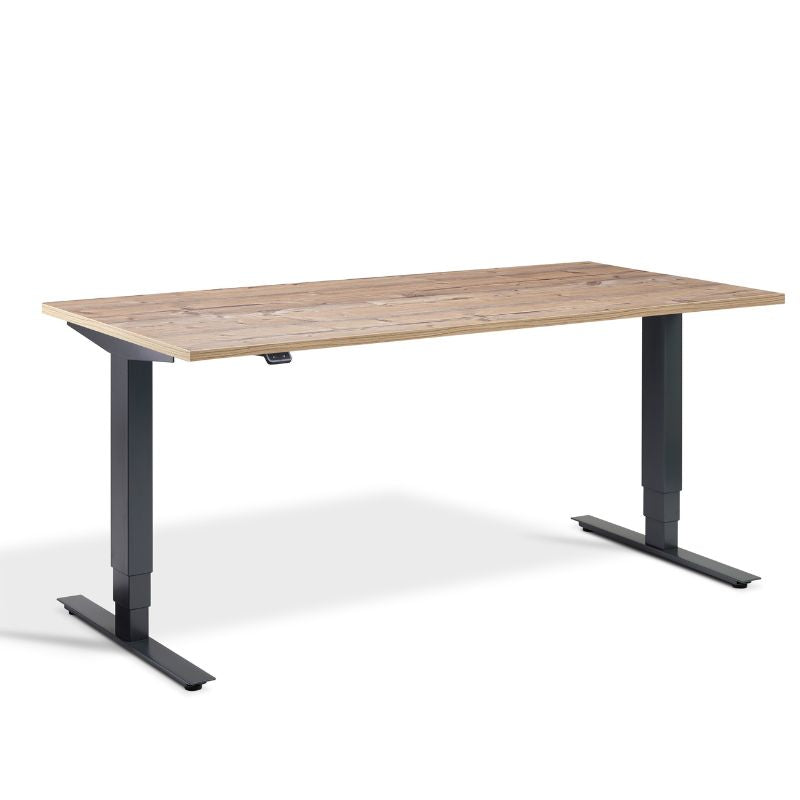 Lavoro Design Advance Adjustable Desk, Anthracite Frame, Woodgrain Top