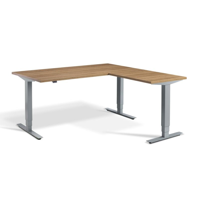 Lavoro Design Advance Corner Adjustable Desk, Woodgrain Top