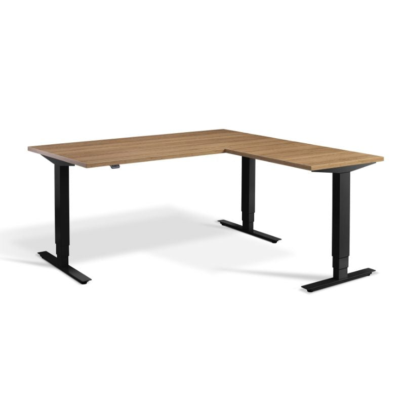 Lavoro Design Advance Corner Adjustable Desk, Woodgrain Top