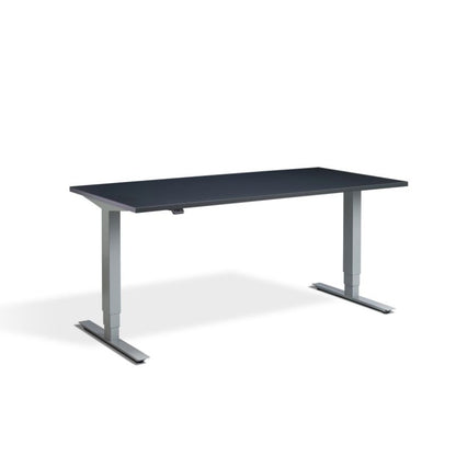 Lavoro Design Advance Adjustable Desk, Silver Frame, Solid Top