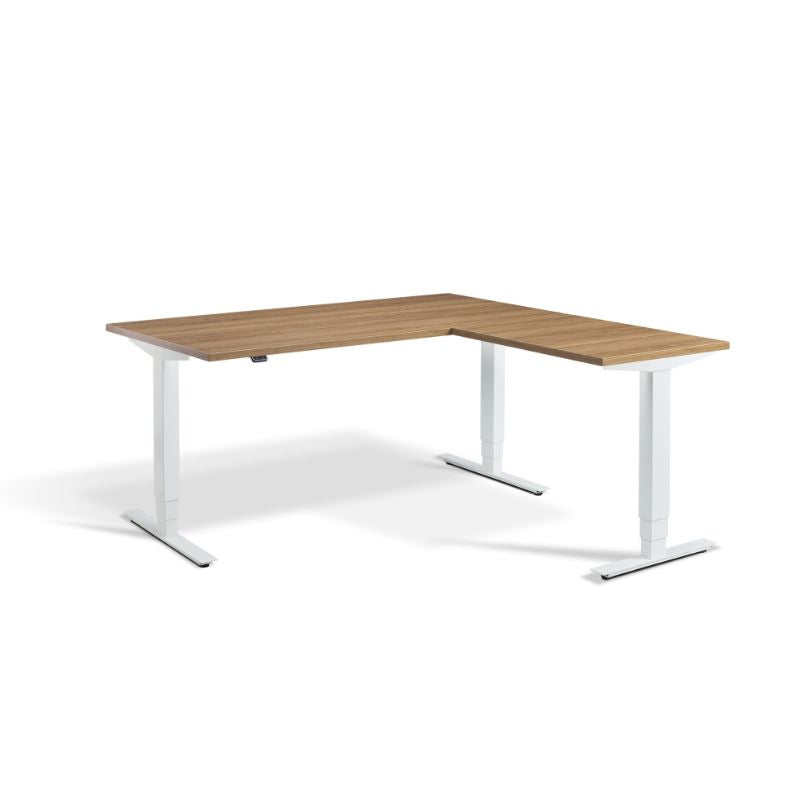 Lavoro Design Advance Corner Adjustable Desk, Woodgrain Top