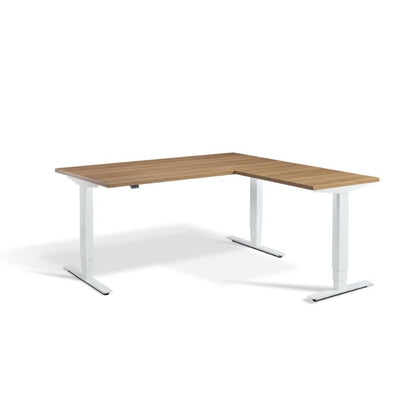 Lavoro Design Advance Corner Adjustable Desk, Woodgrain Top