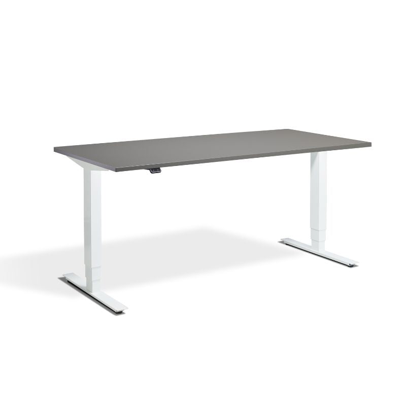 Lavoro Design Advance Adjustable Desk, White Frame, Solid Top