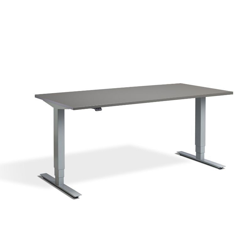 Lavoro Design Advance Adjustable Desk, Silver Frame, Solid Top