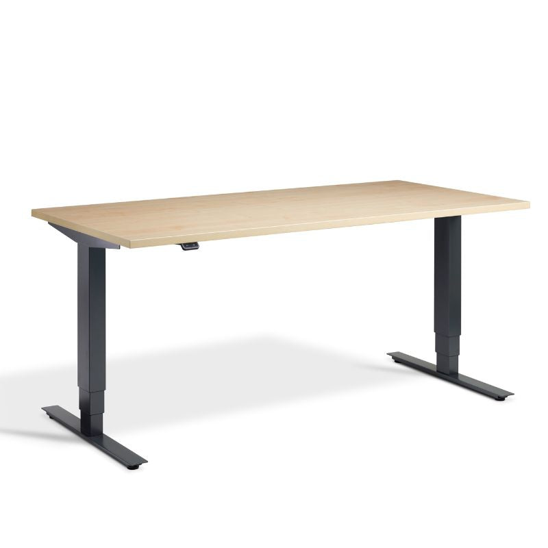 Lavoro Design Advance Adjustable Desk, Anthracite Frame, Woodgrain Top