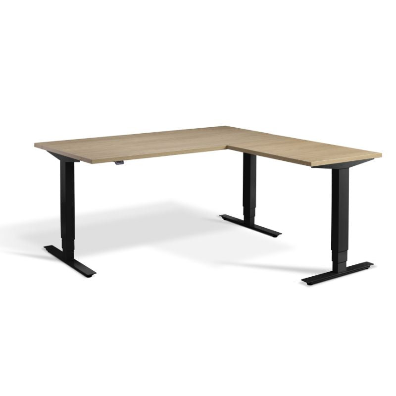 Lavoro Design Advance Corner Adjustable Desk, Woodgrain Top