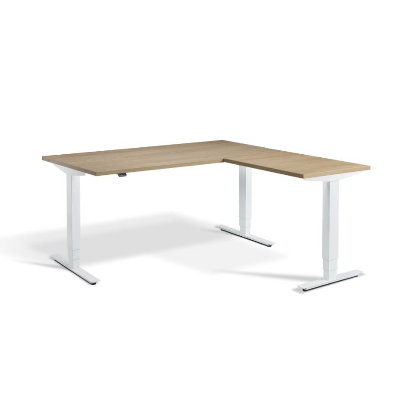 Lavoro Design Advance Corner Adjustable Desk, Woodgrain Top