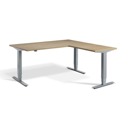 Lavoro Design Advance Corner Adjustable Desk, Woodgrain Top