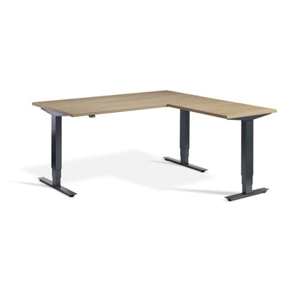 Lavoro Design Advance Corner Adjustable Desk, Woodgrain Top