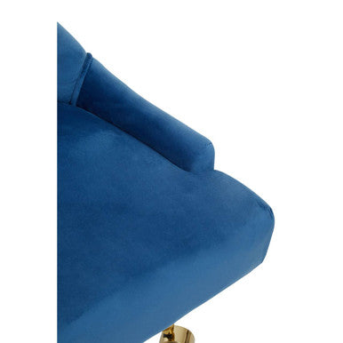 Anita Blue Velvet and Gold Base Home Office Chair