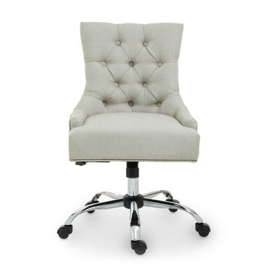 Anita Natural Fabric and Chrome Base Home Office Chair