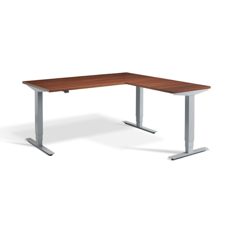 Lavoro Design Advance Corner Adjustable Desk, Woodgrain Top