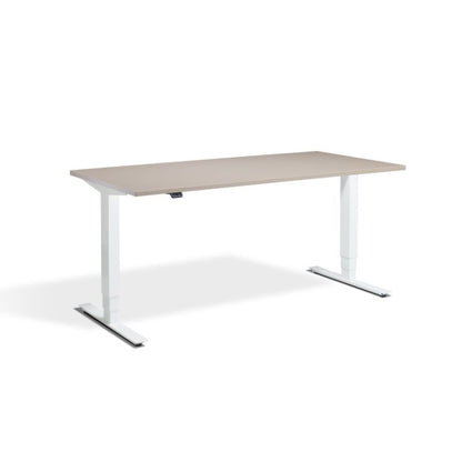 Lavoro Design Advance Adjustable Desk, White Frame, Solid Top