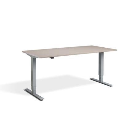 Lavoro Design Advance Adjustable Desk, Silver Frame, Solid Top