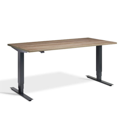 Lavoro Design Advance Adjustable Desk, Anthracite Frame, Woodgrain Top