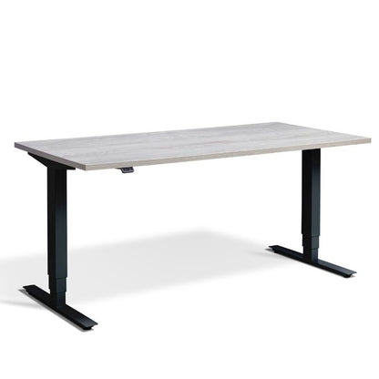 Lavoro Design Advance Adjustable Desk, Black Frame, Woodgrain Top