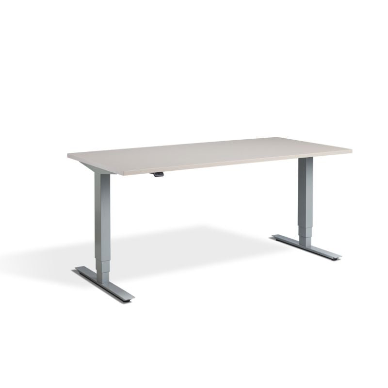 Lavoro Design Advance Adjustable Desk, Silver Frame, Solid Top