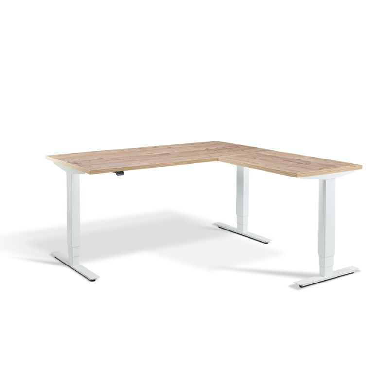 Lavoro Design Advance Corner Adjustable Desk, Woodgrain Top