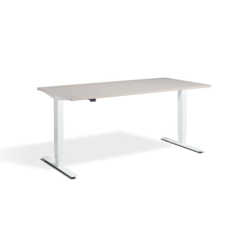 Lavoro Design Advance Adjustable Desk, White Frame, Solid Top