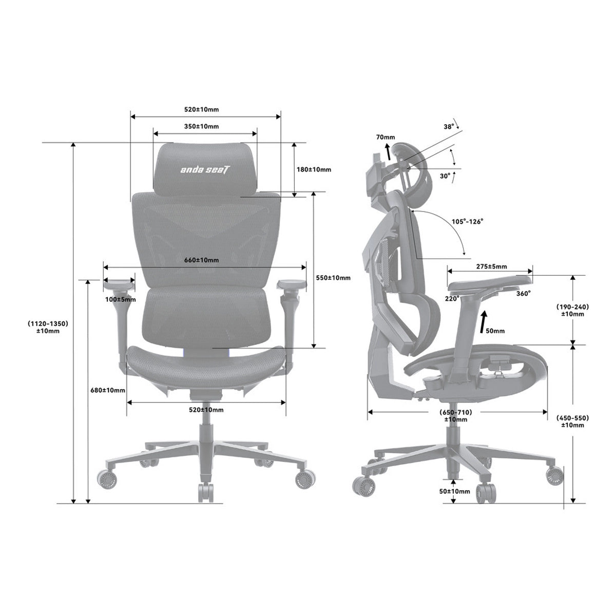 Anda Seat X-Air Pro Mesh Office Gaming Chair Black