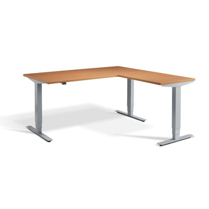 Lavoro Design Advance Corner Adjustable Desk, Woodgrain Top