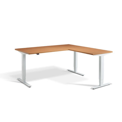 Lavoro Design Advance Corner Adjustable Desk, Woodgrain Top