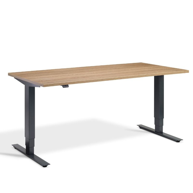 Lavoro Design Advance Adjustable Desk, Anthracite Frame, Woodgrain Top