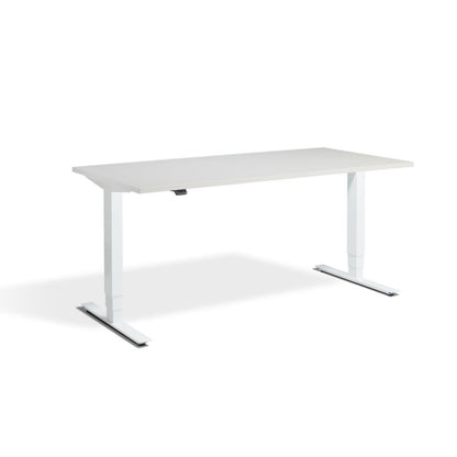 Lavoro Design Advance Adjustable Desk, White Frame, Solid Top