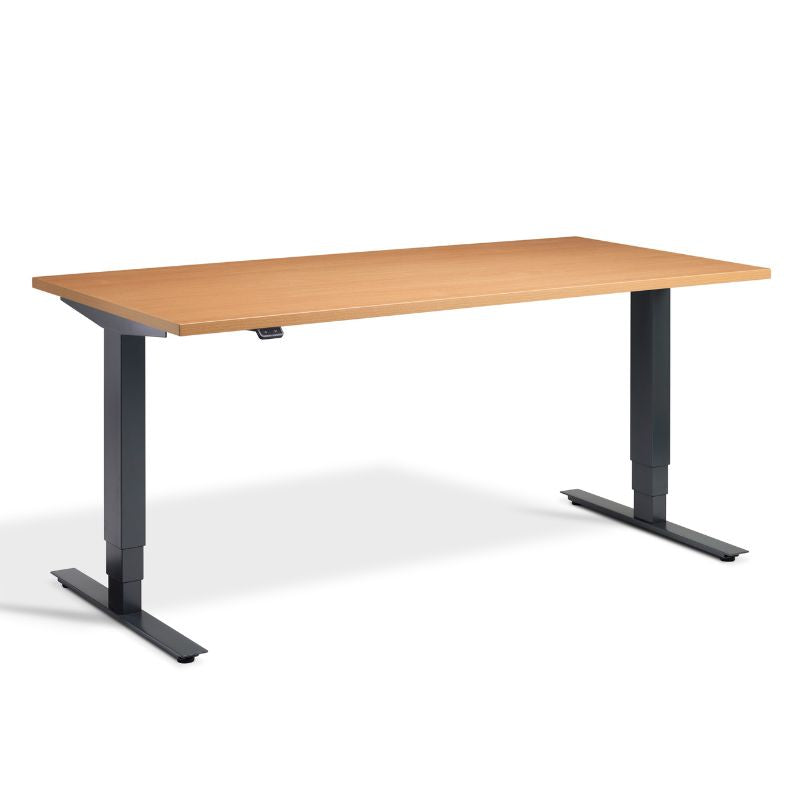 Lavoro Design Advance Adjustable Desk, Anthracite Frame, Woodgrain Top