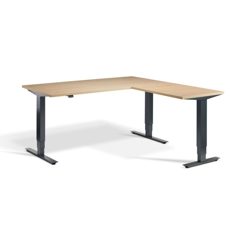 Lavoro Design Advance Corner Adjustable Desk, Woodgrain Top