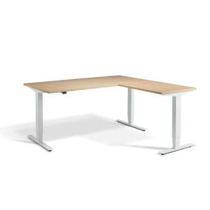 Lavoro Design Advance Corner Adjustable Desk, Woodgrain Top