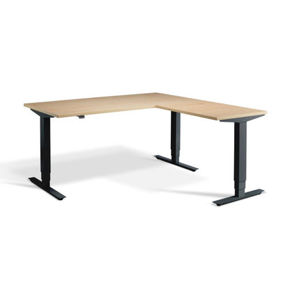 Lavoro Design Advance Corner Adjustable Desk, Woodgrain Top