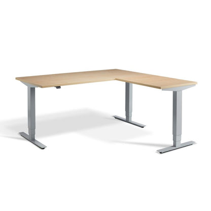 Lavoro Design Advance Corner Adjustable Desk, Woodgrain Top