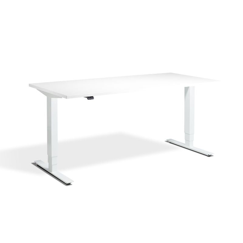 Lavoro Design Advance Adjustable Desk, White Frame, Solid Top