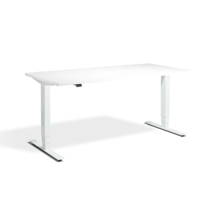 Lavoro Design Advance Adjustable Desk, White Frame, Solid Top