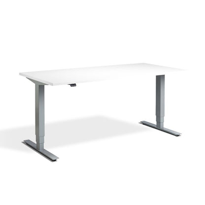 Lavoro Design Advance Adjustable Desk, Silver Frame, Solid Top