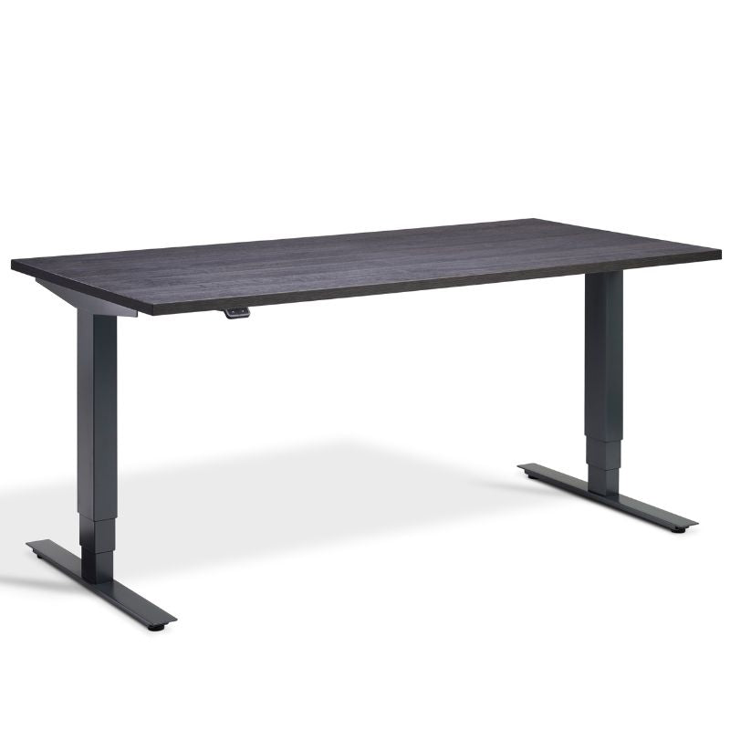 Lavoro Design Advance Adjustable Desk, Anthracite Frame, Woodgrain Top