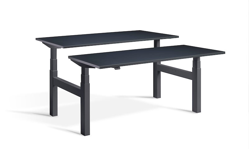 Lavoro Design Duo Adjustable Desk, Anthracite Frame, Solid Top