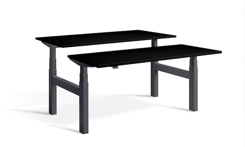 Lavoro Design Duo Adjustable Desk, Anthracite Frame, Solid Top